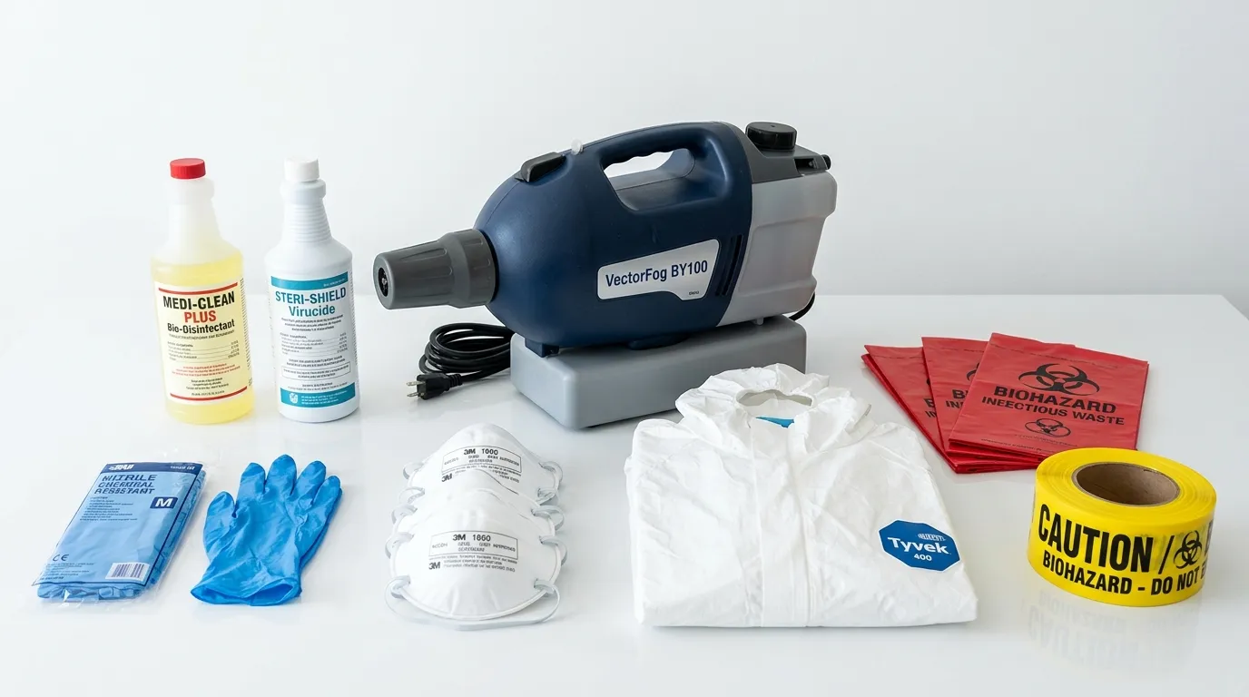 Professional biohazard remediation crew working in New Canaan