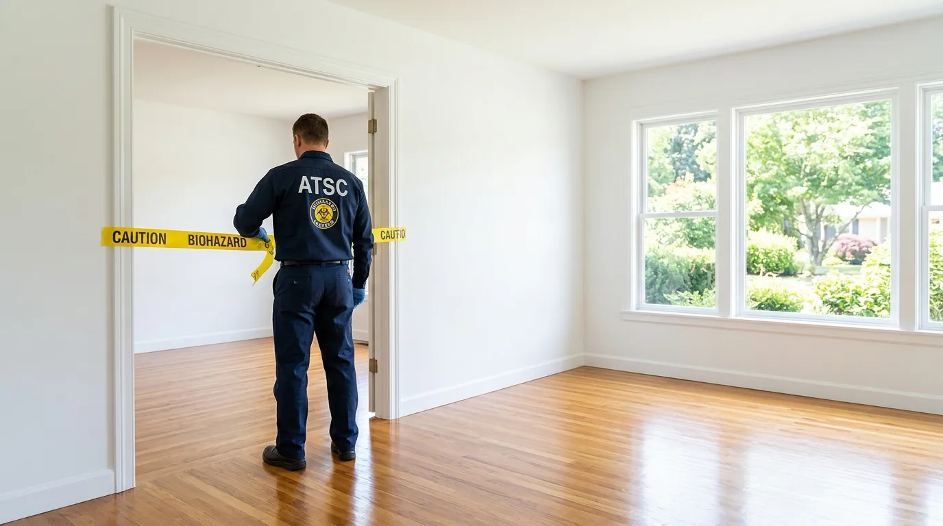 Certified biohazard cleanup crew performing Decomposition Cleanup in New Canaan